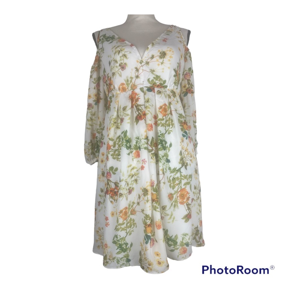 Disney Alice Through The Looking Glass Floral Cold Shoulder Mini Dress Size S
